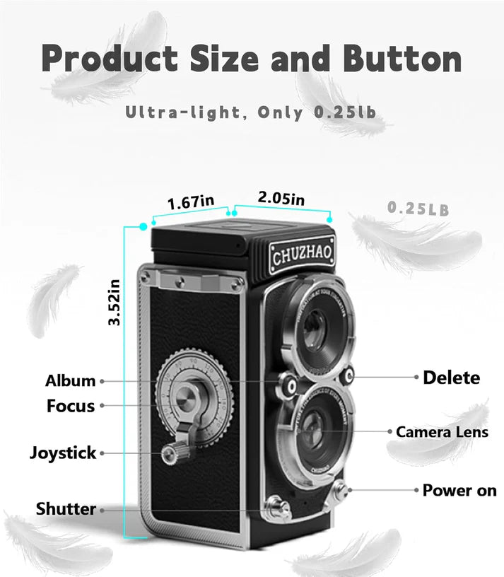 Retro Digital Camera | Vintage TLR Style Pocket Cam