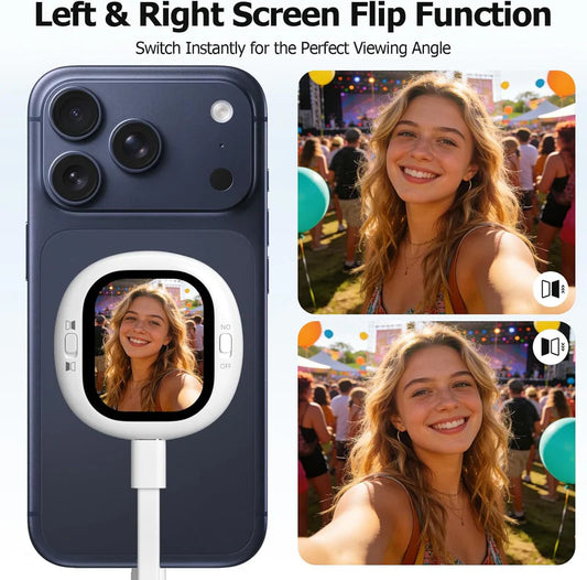 Vlogmate Mini Selfie Monitor Screen for iPhone-Back Camera Monitor for Rear Camera Selfies