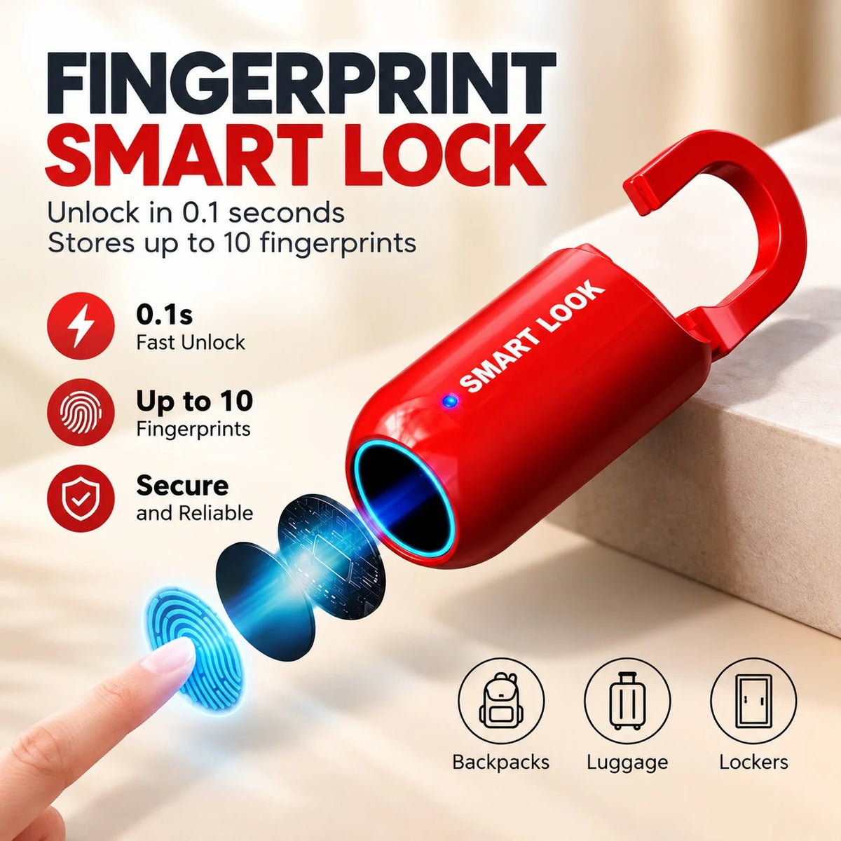 Mini Smart Fingerprint Padlock
