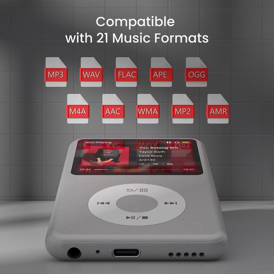 Bring Back the 2000s: Retro MP3/MP4 Player with Bluetooth, HiFi Audio, 2.4" Display & 35H Battery Life