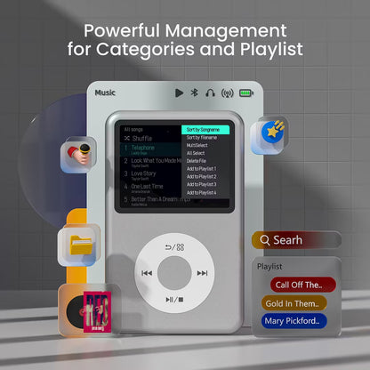 Bring Back the 2000s: Retro MP3/MP4 Player with Bluetooth, HiFi Audio, 2.4" Display & 35H Battery Life
