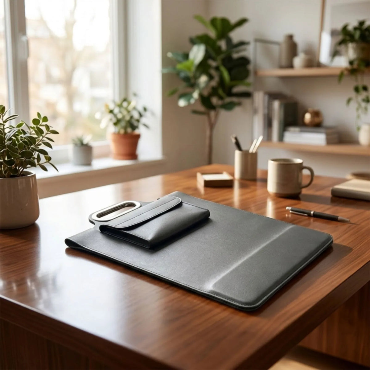 Anywhere Office 5-in-1 Laptop Sleeve with Stand, Desk Mat & Wireless Charger