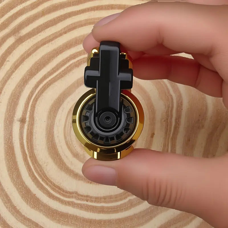 Magnetic Metal Press-And-Spin 2-In-1 Fidget Spinner Toy
