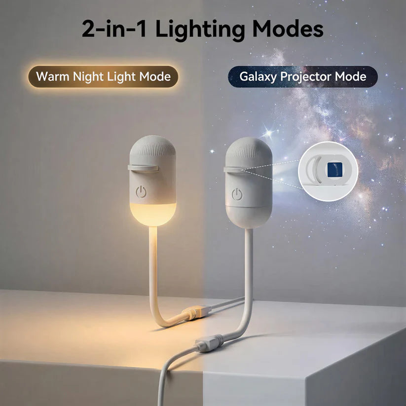 2-in-1 Galaxy Projector Night Light