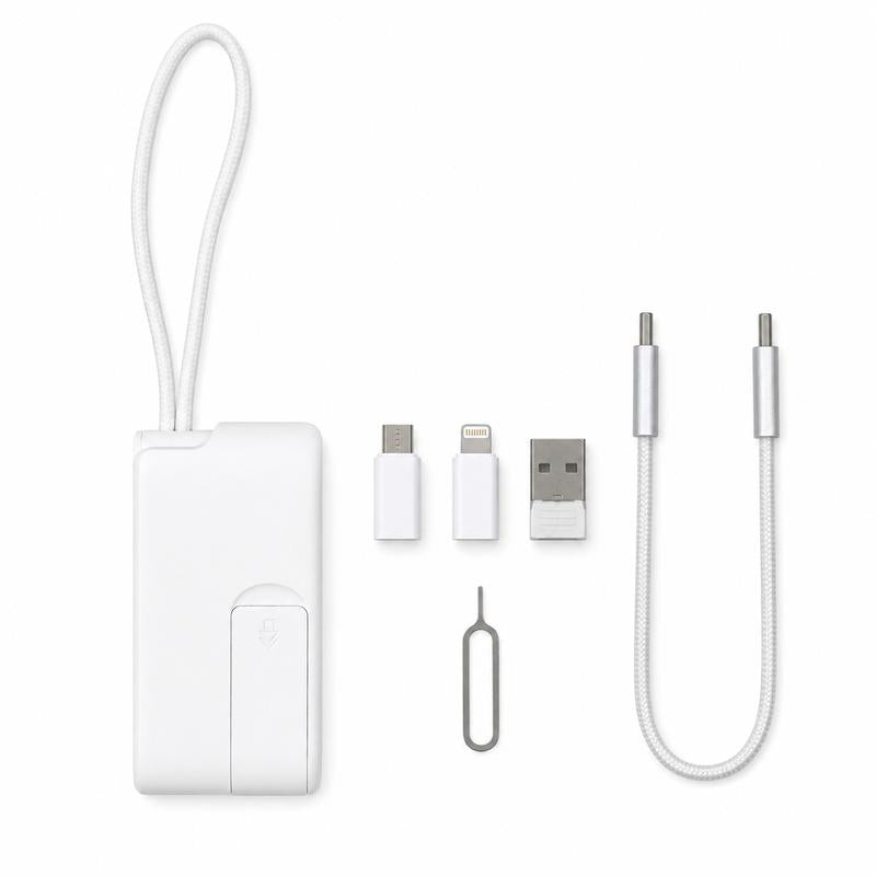 Pocket All-in-One Travel Tech Kit  – Fast Charging, 480Mbps Data Transfer, Adapters, Card Storage & Phone Stand