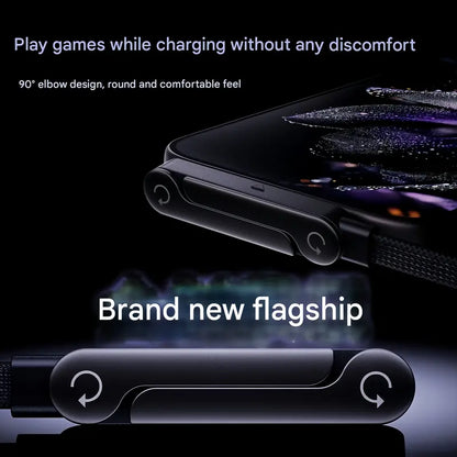 90° elbow charging cable design for comfortable gaming on smartphone without discomfort