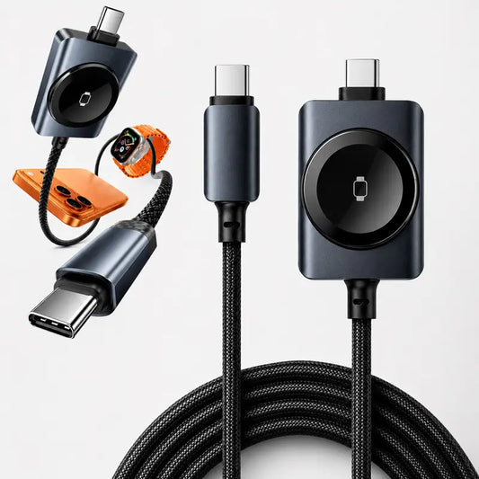 100W PD & 480Mbps Data 2-in-1 Fast Charging Cable,with Magnetic Watch Charger