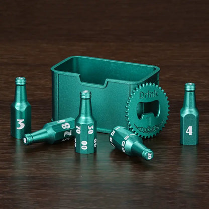 Metal Bottle Dice Set - Novelty-Design DND RPG Accessory for Tabletop Games, Gamer Gifts, Dice Collectors