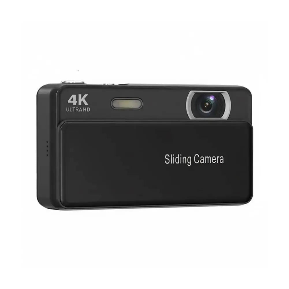 Retro 4K Digital CCD Camera with Sliding Cover – 64MP Pocket Vintage Camera with 2.8" Screen
