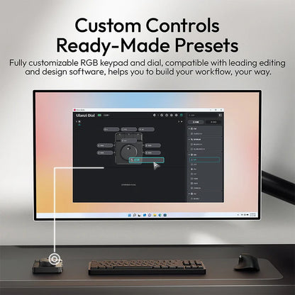 Video Editing Keyboard with Dial Knob & Bluetooth , 7 in 1 Power Customizable Macro Keypad with Tactile Feedback