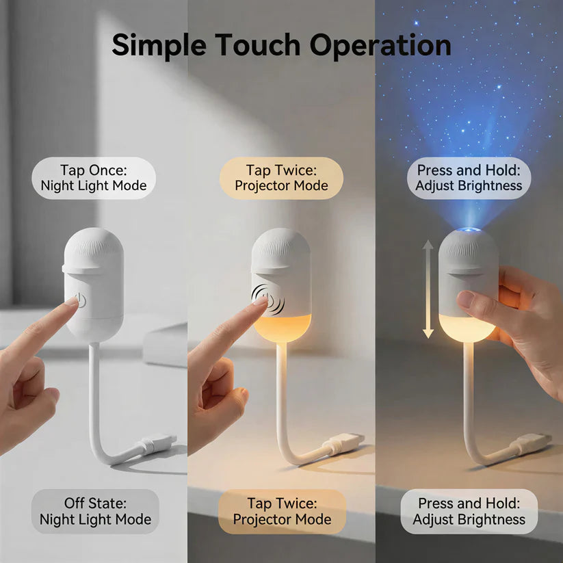 2-in-1 Galaxy Projector Night Light