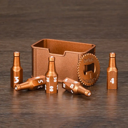 Metal Bottle Dice Set - Novelty-Design DND RPG Accessory for Tabletop Games, Gamer Gifts, Dice Collectors