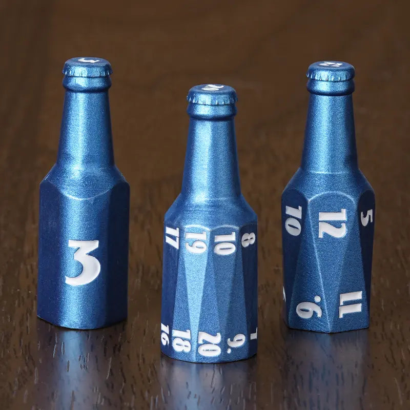 Metal Bottle Dice Set - Novelty-Design DND RPG Accessory for Tabletop Games, Gamer Gifts, Dice Collectors