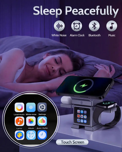 Smart Robot 7-in-1 Wireless Charging Station, Qi2 Certified 25W Magnetic Charger Stand with 45W Adapter