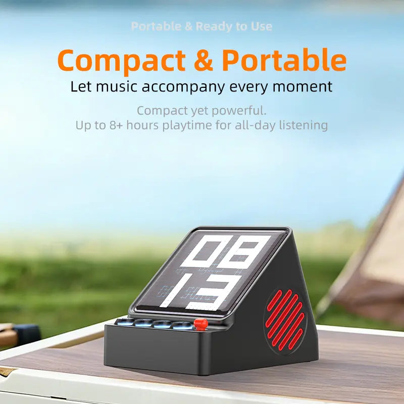 Retro Pixel Display Bluetooth Speaker with App Control & 16×16 RGB LED Pixel Art Display