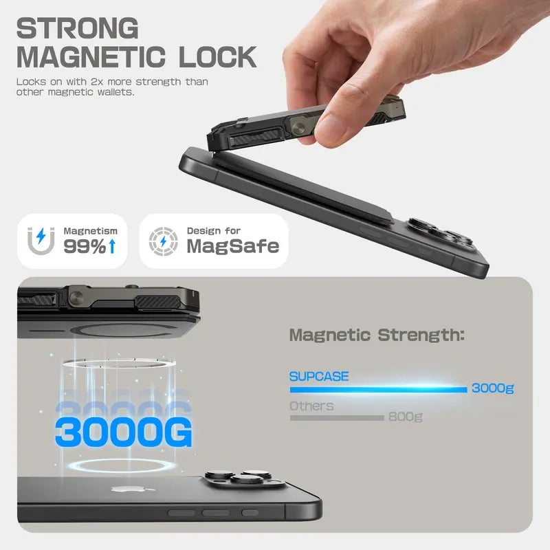 MagVault Pro | محفظة MagSafe لخمس بطاقات وحامل متعدد الزوايا