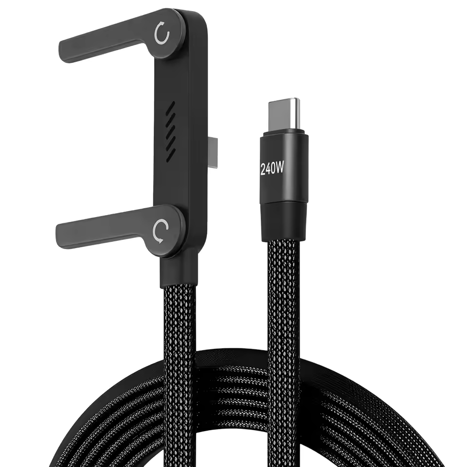 2-in-1 Invisible Holder Charger Cable with Stand - 240W Fast Charging