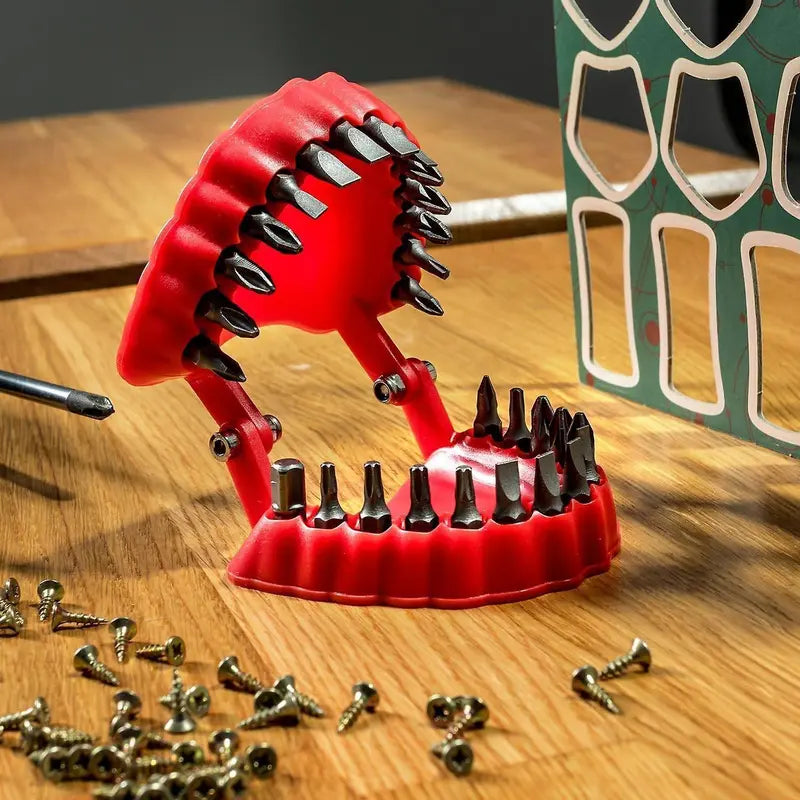 Denture Drill Bit Holder 30-in-1 Screwdriver Set，Fits 1/4 Inch Hex Bit And Drive Bit Adapter