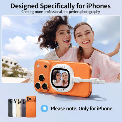 شاشة Vlogmate Mini Selfie Monitor لهاتف iPhone - شاشة مراقبة الكاميرا الخلفية لصور السيلفي بالكاميرا الخلفية