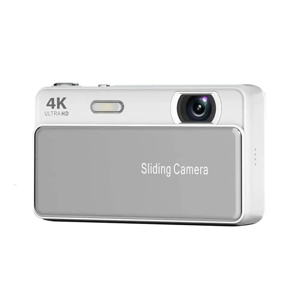 Retro 4K Digital CCD Camera with Sliding Cover – 64MP Pocket Vintage Camera with 2.8" Screen
