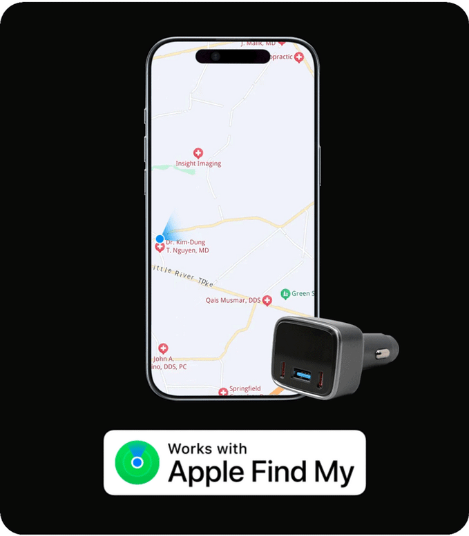 140W Fast Car Charger with Apple Find My & Android Tracking