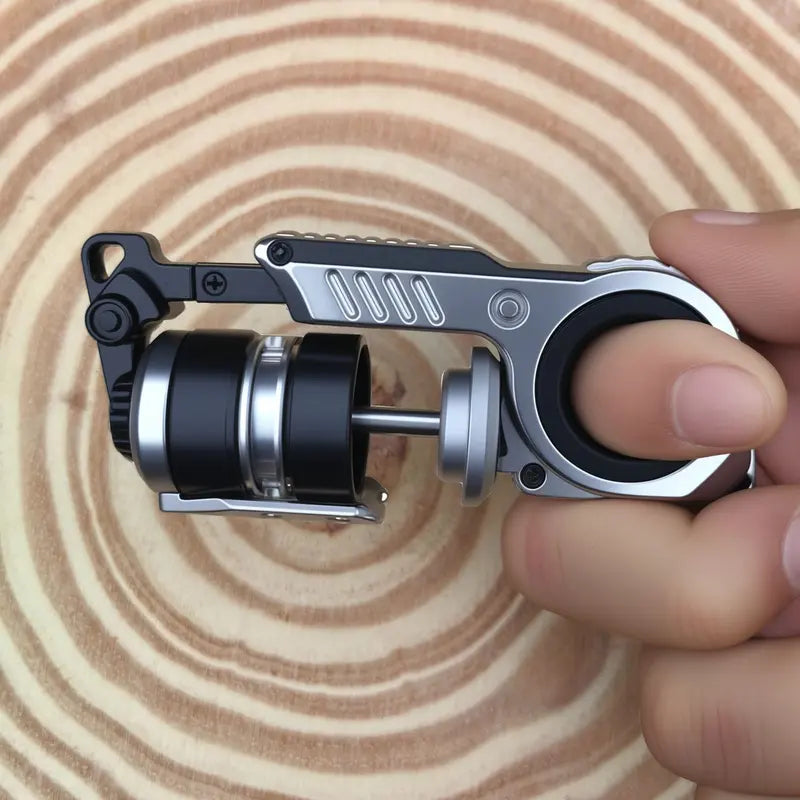 Magnetic Metal Press-And-Spin 2-In-1 Fidget Spinner Toy