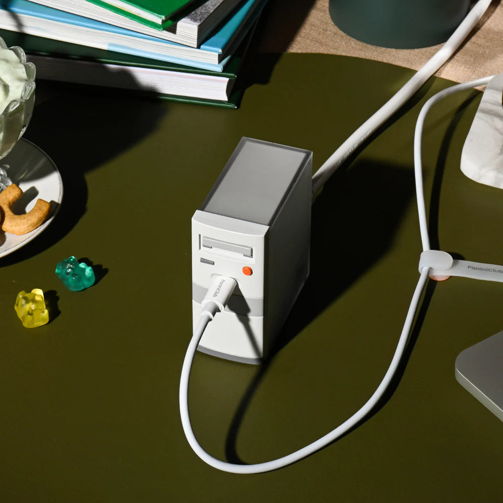 Limited Edition - Retro 100W PD 3.1 GaN 4-Port Fast Charger, 3 USB-C + 1 USB-A, Compact Charger with Ambient Light for Laptop & Phone
