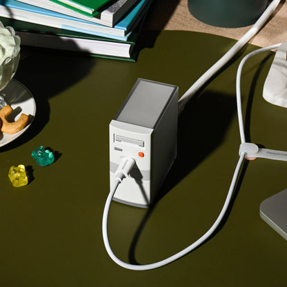 Limited Edition - Retro 100W PD 3.1 GaN 4-Port Fast Charger, 3 USB-C + 1 USB-A, Compact Charger with Ambient Light for Laptop & Phone