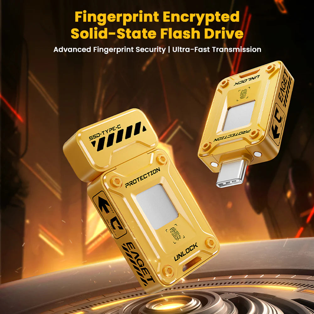 128GB/256GB Fingerprint Encrypted Solid State Flash Drive – 0.5s Unlock, AES256 Security & 560MB/s Ultra-Fast Transfer