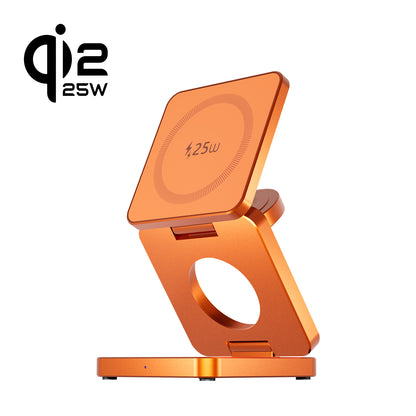 3-In-1 Qi2.2-Certified MagSafe Foldable 25W Magnetic Wireless Charging Stand