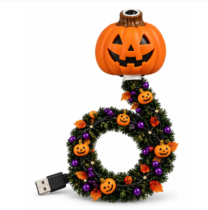 USB Holiday Projector Night Light – Christmas & Halloween Patterns, Warm LED Room Decor for Bedroom & Parties