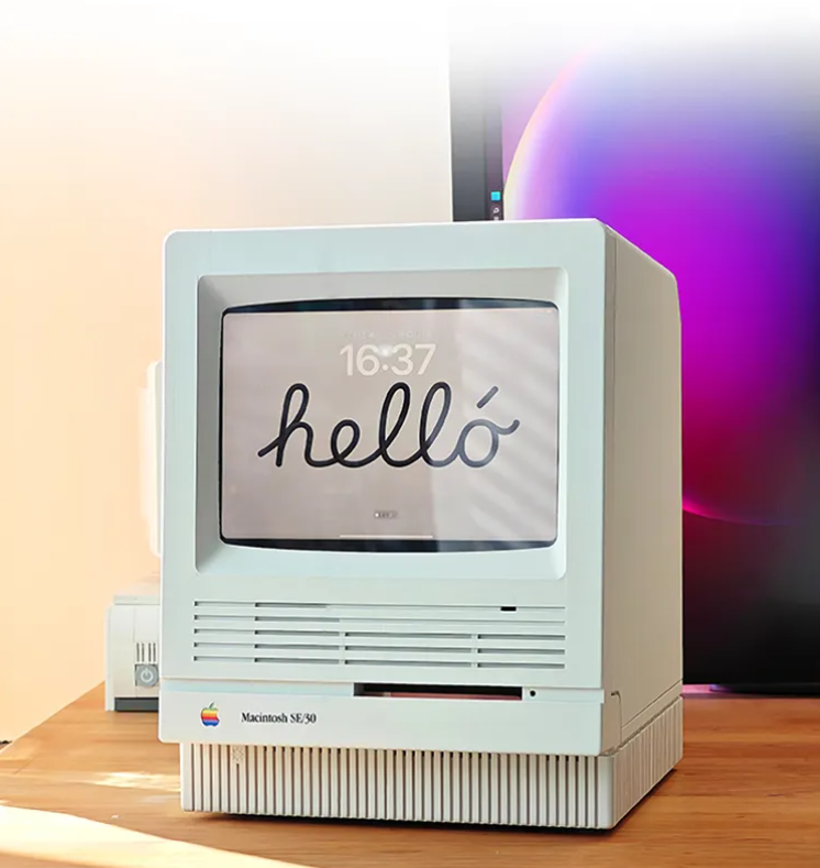 Retro Macintosh 8.3” Hub: Macintosh-Style Dock & Display for Mac Mini M4 & iPad Mini