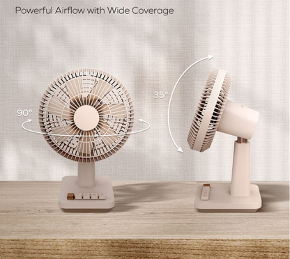 Retro Mini Wireless Quiet Desktop Fan - 5-Speed Adjustable Cooling, Up to 2200 RPM