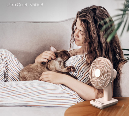 Retro Mini Wireless Quiet Desktop Fan - 5-Speed Adjustable Cooling, Up to 2200 RPM