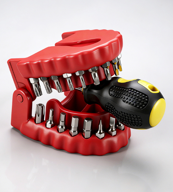 Denture Drill Bit Holder 30-in-1 Screwdriver Set，Fits 1/4 Inch Hex Bit And Drive Bit Adapter