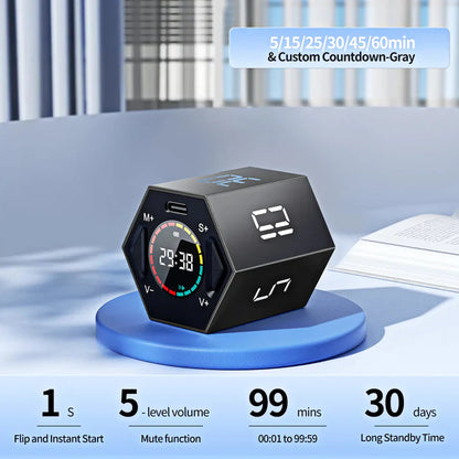 Pomodoro Timer Cube, Productivity Timer, Pause & Resume