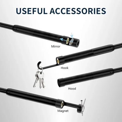 1920P HD Borescope Inspection Camera with 8 LED Lights, 16.4ft Semi-Rigid Cable & IP67 Waterproof for Android & IOS