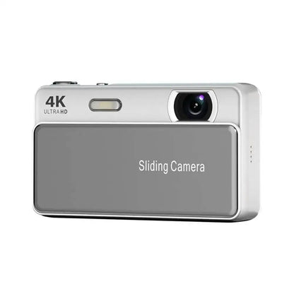 Retro 4K Digital CCD Camera with Sliding Cover – 64MP Pocket Vintage Camera with 2.8" Screen
