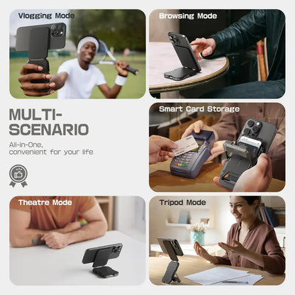 MagVault Pro | محفظة MagSafe لخمس بطاقات وحامل متعدد الزوايا