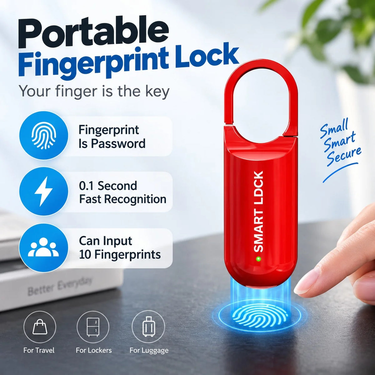 Mini Smart Fingerprint Padlock