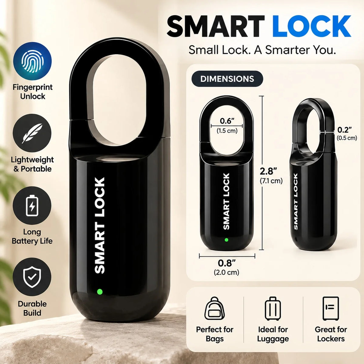 Mini Smart Fingerprint Padlock