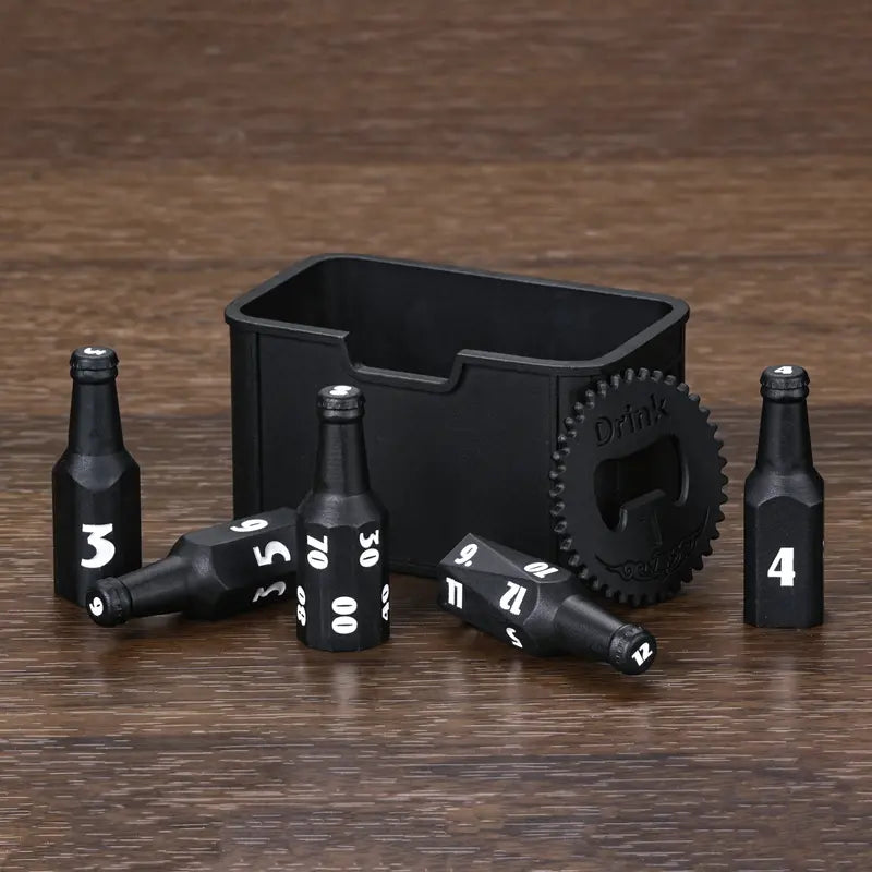 Metal Bottle Dice Set - Novelty-Design DND RPG Accessory for Tabletop Games, Gamer Gifts, Dice Collectors