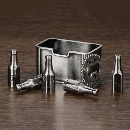 Metal Bottle Dice Set - Novelty-Design DND RPG Accessory for Tabletop Games, Gamer Gifts, Dice Collectors