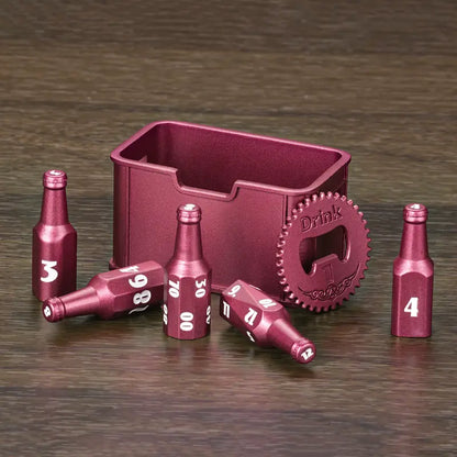 Metal Bottle Dice Set - Novelty-Design DND RPG Accessory for Tabletop Games, Gamer Gifts, Dice Collectors