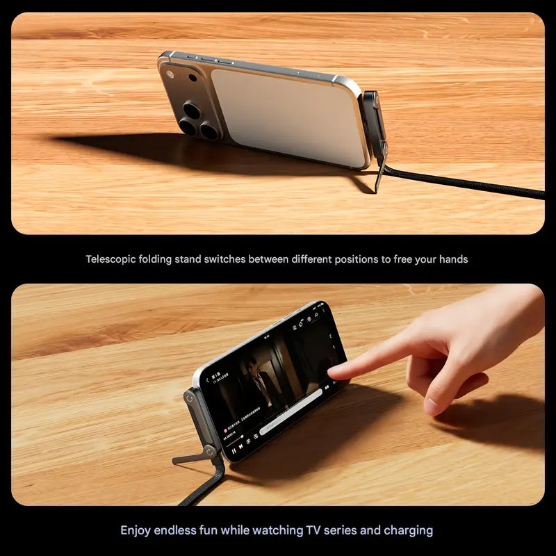 2-in-1 Invisible Holder Charger Cable with Stand - 240W Fast Charging