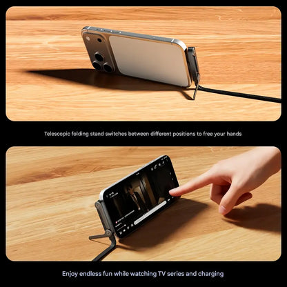 2-in-1 Invisible Holder Charger Cable with Stand - 240W Fast Charging