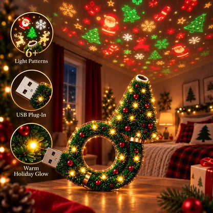USB Holiday Projector Night Light – Christmas & Halloween Patterns, Warm LED Room Decor for Bedroom & Parties