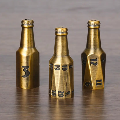 Metal Bottle Dice Set - Novelty-Design DND RPG Accessory for Tabletop Games, Gamer Gifts, Dice Collectors
