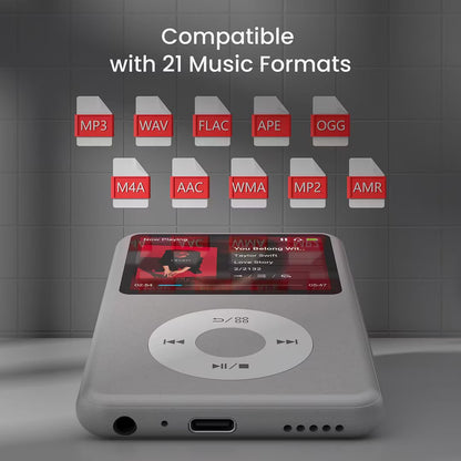 Bring Back the 2000s: Retro MP3/MP4 Player with Bluetooth, HiFi Audio, 2.4" Display & 35H Battery Life