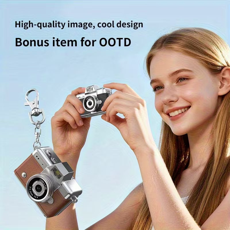 Mini Flip Camera 1080P – Retro Wearable Pocket Vlog Camera with LED Light